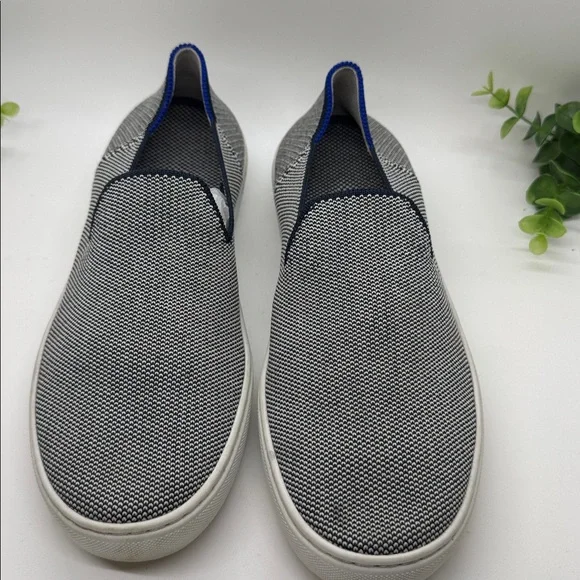 Rothy's The Orginal Slip On Sneakers Athletic Shoes Blue White Women's size 7 - Picture 2 of 9